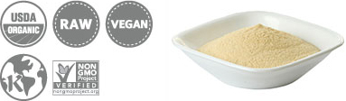ローマカパウダー:USDA認定品、RAW認定品、VEGAN、Kosher、Non GMO Project Verified