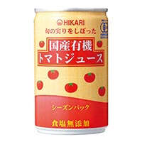 ヒカリ 国産 有機トマトジュース（食塩無添加） 160g