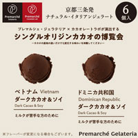 Premarche Gelateria×Premarche Cacaolate Lab カカオレート博覧会セットB カカオの2産地食べ比べ ソイベースチョコレート （ヴィーガン対応） 90ccカップ×6個入り