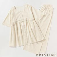 プリスティン サテン前開きパジャマ Mサイズ