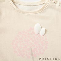 プリスティン ベビー お花パフスリーブTシャツ 80-90cm