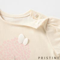 プリスティン ベビー お花パフスリーブTシャツ 80-90cm