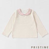プリスティン ベビー うさハートスムース衿付き長袖Tシャツ 80-90cm