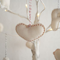 プレマ×プリスティンコラボ パジャマの残布でつくるオーガニックコットンのオーナメント ハート