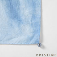 プリスティン パール付藍染スカーフ サックス