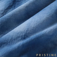 プリスティン パール付藍染スカーフ ブルー