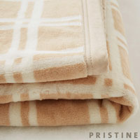 プリスティン ブラウンチェック綿毛布 140×200cm
