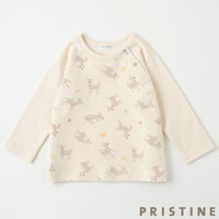 プリスティン ベビー バンビプリントTシャツ ナチュラル／70-90cm