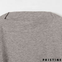 プリスティン ヤクボートネック長袖Tシャツ グレー／M