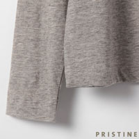 プリスティン ヤクボートネック長袖Tシャツ グレー／M