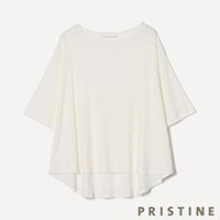 プリスティン 追撚フライスフレアTシャツ ホワイト／Mサイズ