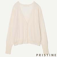 PRISTINE（プリスティン） ペーパーコットンVネックカーディガン ナチュラル／Mサイズ