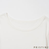 PRISTINE（プリスティン） 追撚フライスクルーネックプルオーバー ホワイト/Mサイズ
