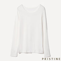 PRISTINE（プリスティン） 追撚フライスクルーネックプルオーバー ホワイト/Mサイズ