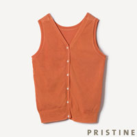 PRISTINE（プリスティン） 強撚２Wayノースリーブ 草木染めオレンジ/Mサイズ