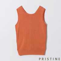 PRISTINE（プリスティン） 強撚２Wayノースリーブ 草木染めオレンジ/Mサイズ