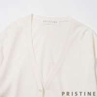 PRISTINE（プリスティン） 強撚Vネックカーディガン ホワイト/Mサイズ