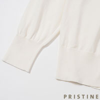 PRISTINE（プリスティン） 強撚Vネックカーディガン ホワイト/Mサイズ