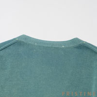 PRISTINE（プリスティン） 強撚Vネックカーディガン 草木染めグリーン/Mサイズ