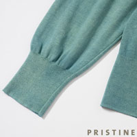 PRISTINE（プリスティン） 強撚Vネックカーディガン 草木染めグリーン/Mサイズ