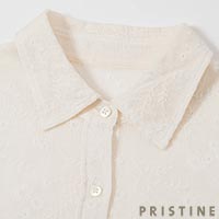 PRISTINE（プリスティン） カラミ刺繍シャツ ナチュラル/Mサイズ