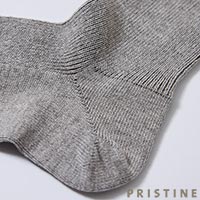 PRISTINE（プリスティン） 爽ヤクコットンクルーリブソックス グレー/22-24cm