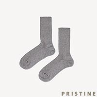 PRISTINE（プリスティン） 爽ヤクコットンクルーリブソックス グレー/22-24cm