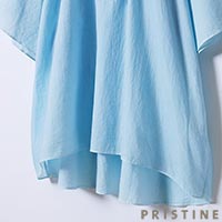 PRISTINE（プリスティン） カルゼブラウス 草木染め サックス/Mサイズ