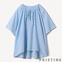 PRISTINE（プリスティン） カルゼブラウス 草木染め サックス/Mサイズ