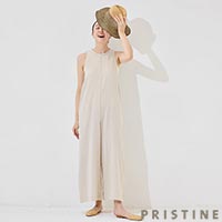 PRISTINE（プリスティン） コットンリネンツイルオールインワン グレー/Mサイズ