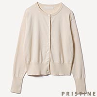 PRISTINE（プリスティン） クルーネックカーディガン ナチュラル/Mサイズ