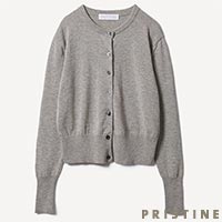 PRISTINE（プリスティン） 爽ヤククルーネックカーディガン グレー/Mサイズ