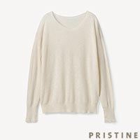 PRISTINE（プリスティン） エリシルク Vネックプルオーバー ナチュラル/Mサイズ