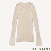 PRISTINE（プリスティン） アルパカ混リブクルーセーター ナチュラル/Mサイズ