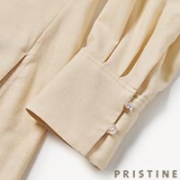 PRISTINE（プリスティン） カシミヤビエラボウタイワンピース ナチュラル/Mサイズ