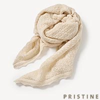 PRISTINE（プリスティン） アルパカレーシーニットスカーフ ナチュラル