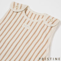 PRISTINE（プリスティン）ベビー スムースボーダースリーパー ナチュラルブラウン/50-90cm