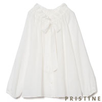 PRISTINE（プリスティン） カルゼギャザーブラウス ホワイト/Mサイズ