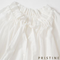 PRISTINE（プリスティン） カルゼギャザーブラウス ホワイト/Mサイズ