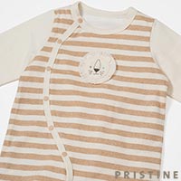 PRISTINE baby（プリスティン ベビー） 天竺ボーダーらいおん2Way ナチュラルブラウン/50-70cm