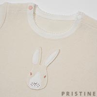 PRISTINE baby（プリスティン ベビー） ノーマルパイルうさぎショートオール ナチュラル/70-80cm