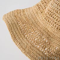 PRISTINE（プリスティン） ラフィア透かし編みハット ナチュラル