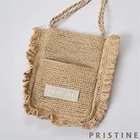 PRISTINE（プリスティン） ラフィアミニショルダーバッグ ナチュラル