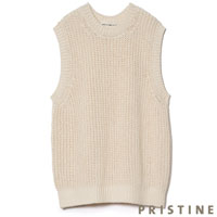 PRISTINE（プリスティン）ジェンツ 和紙コットンニットベスト ナチュラル/M-Lサイズ