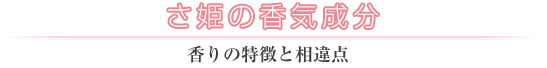 さ姫の香気成分～香りの特徴と相違点～