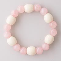 森修焼（しんしゅうやき） ほっとブレス ローズクォーツ／Sサイズ