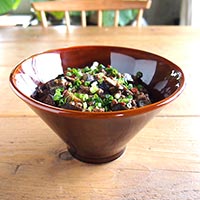 森修焼（しんしゅうやき） プレマルシェ カフェ丼（あめ色） 