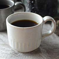 森修焼 鎬紋（しのぎもん） コーヒーカップ 白茶（しらちゃ）