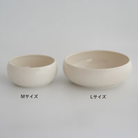 森修焼（しんしゅうやき） らくらくボウル アイボリー/L