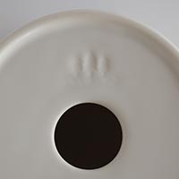 森修焼（しんしゅうやき） プレマルシェロゴ入り植木鉢 本体 ミルキーホワイト